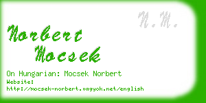 norbert mocsek business card